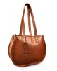 Madosh, Genuine Leather Classic Brown Half Moon Shoulder Tote Style Fashion Sleek Everyday Handbag Purse for Women